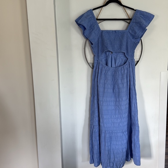 Y2K Babydoll Flutter Sleeves Midi Dress, Layers, Smocking, Ruffles,Sz XL - Picture 6 of 9